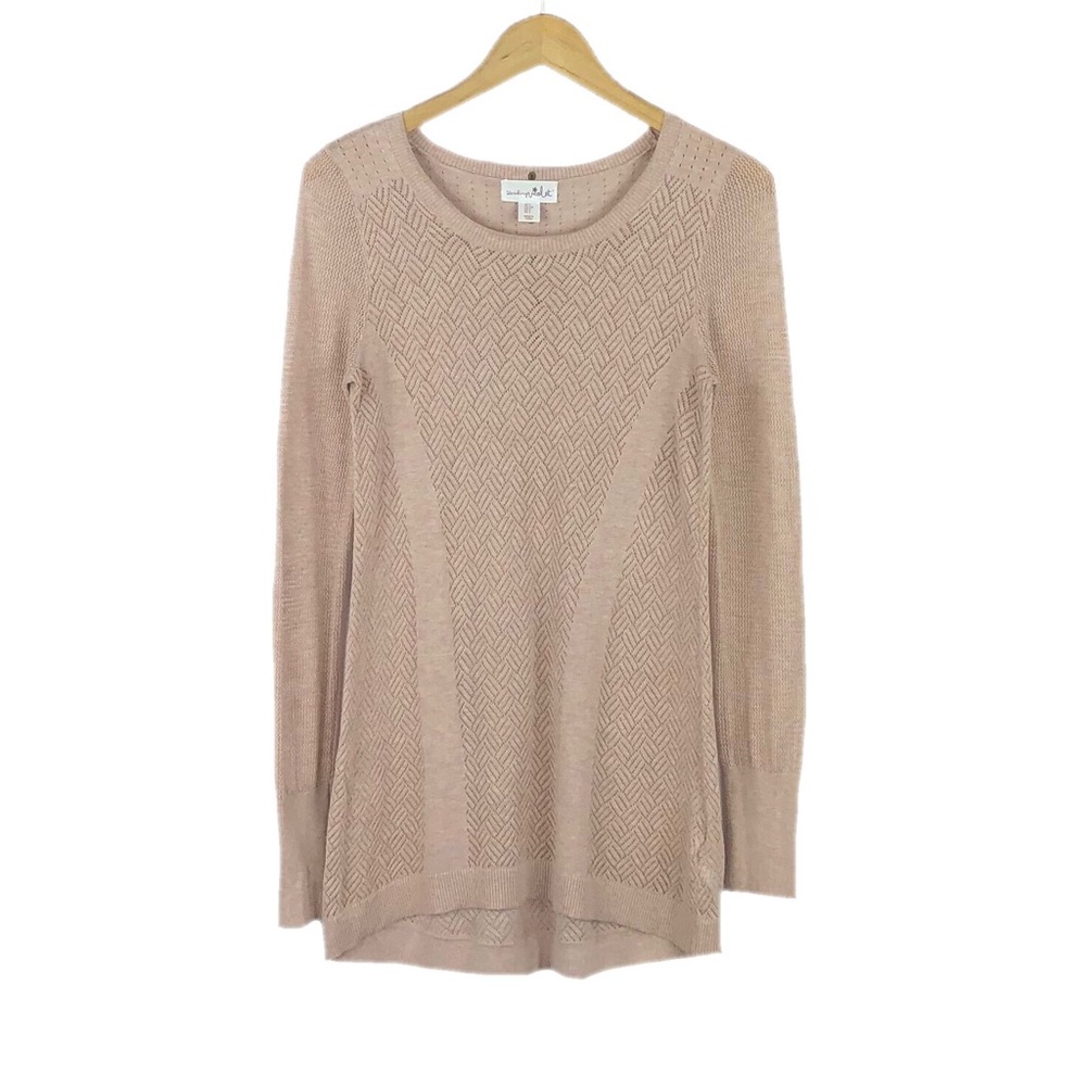 SHRINKING VIOLET | Blush Open Knit Sweater Dress